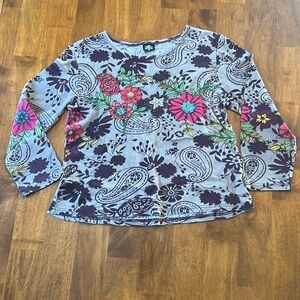 Vintage Y2K Missnikky Beaded Paisley and Floral Top